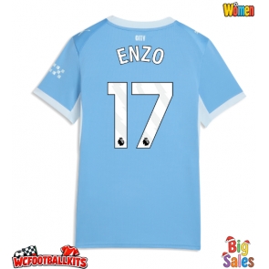 Manchester City Enzo Fernandez #17 Replica Home Stadium Shirt for Women 2026-27 Short Sleeve